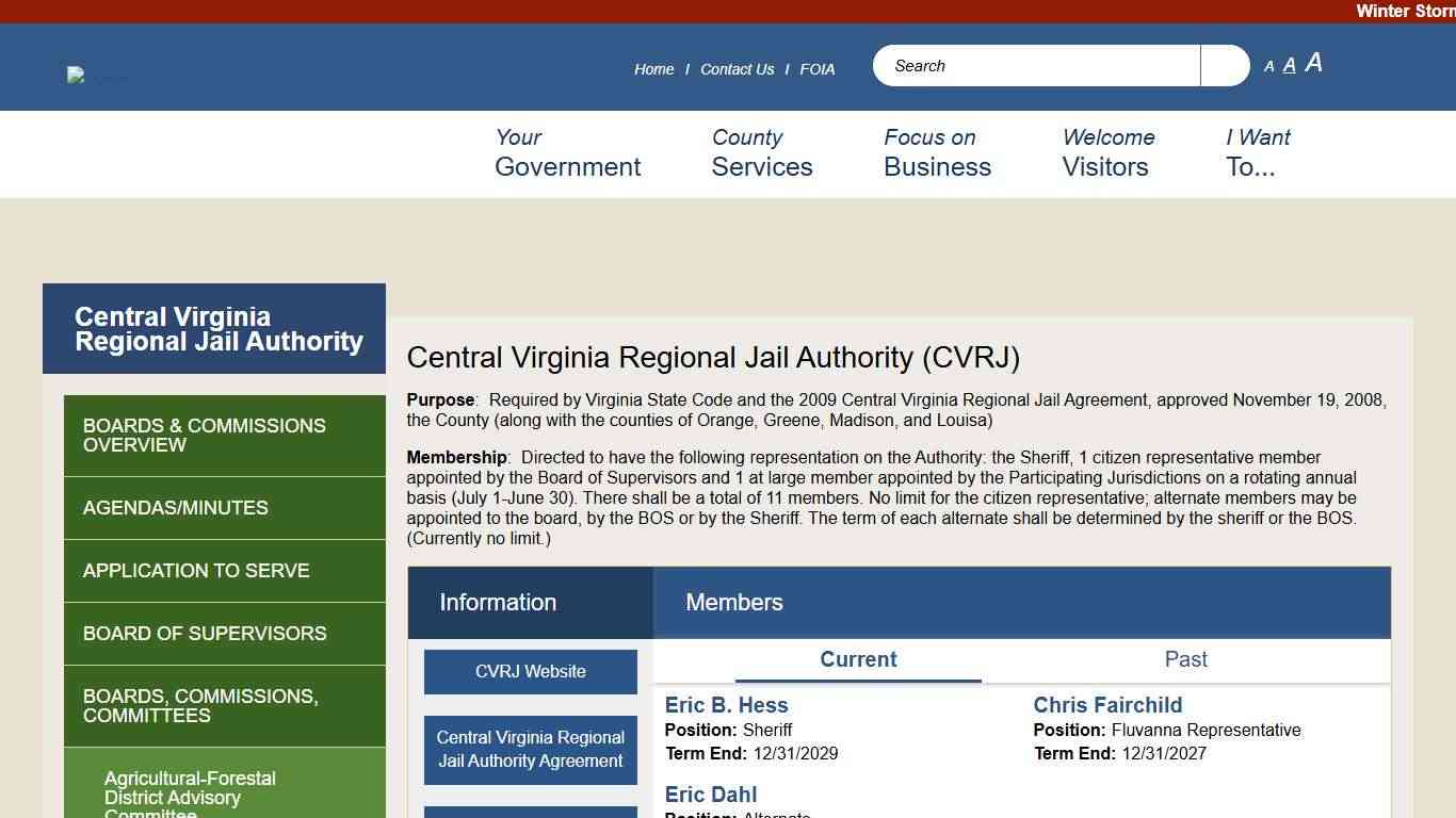 Central Virginia Regional Jail Authority (CVRJ) Fluvanna County Virginia